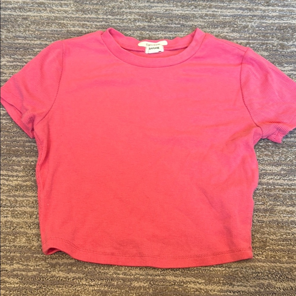 Pink cropped garage t-shirt
